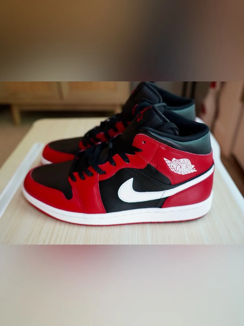 Jordan Air Retro High Top Sneakers Red and Black